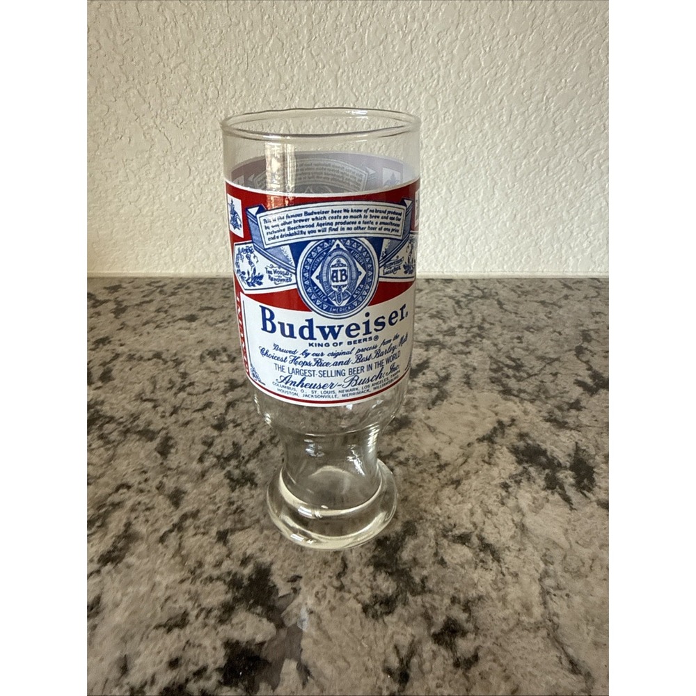 Vintage Budweiser Pedestal Beer Glass Tankard